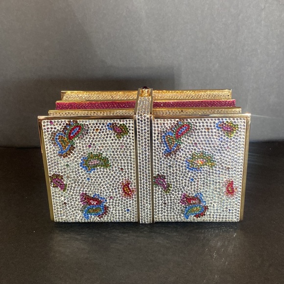 Vntg Y2K 2000’s Judith Leiber Swarovski Crystal book stack / books minaudière - Picture 4 of 14